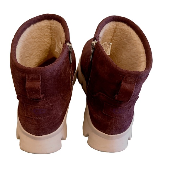 UGG Purple and Cream Ankle Boots with Suede Finish - Picture 5 of 8